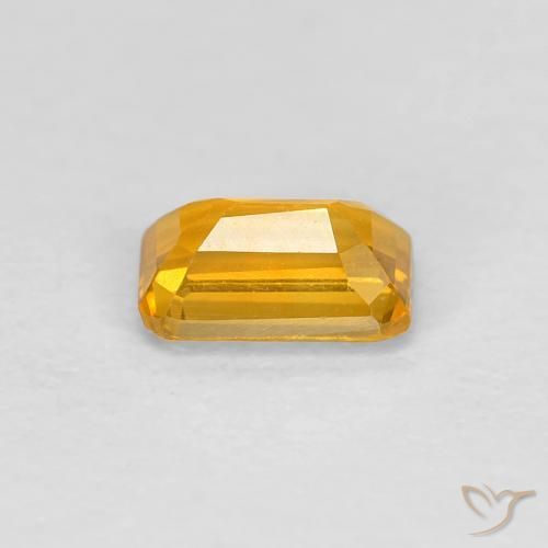0.42カラットの天然オレンジゴールドサファイア、八角形 / エメラルドカット、VVS