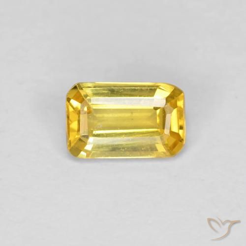 0.34ct 天然 トスカーナイエロー サファイア, エメラルドカット, VVS-VS