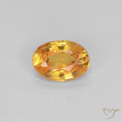 0.44ct 天然 濃いオレンジゴールド サファイア, 楕円形, VVS