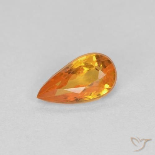 0.36ct 天然 ゴールド サファイア, 洋梨の形, VVS
