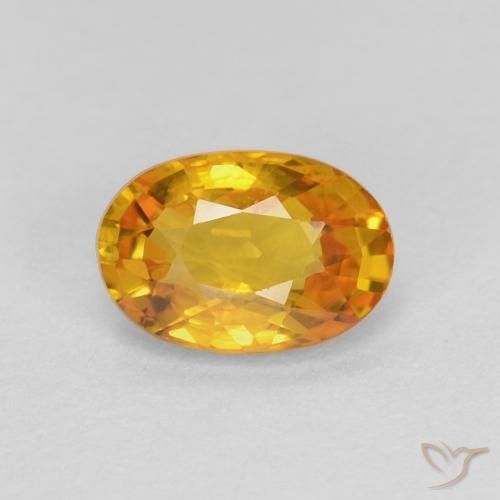 0.70ct 天然 ミディアムオレンジゴールド サファイア, 楕円形, VS