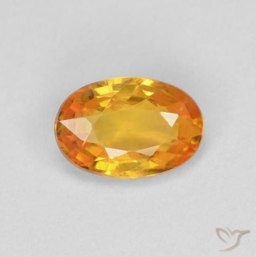 0.60ct 天然 ゴールド サファイア, 楕円形, VVS-VS