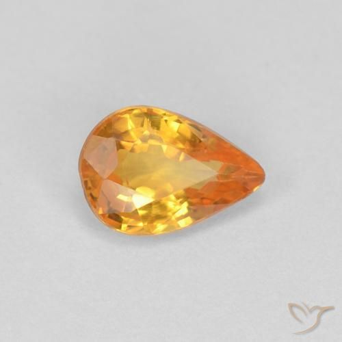 0.54ct 天然 ミディアムオレンジ サファイア, 洋梨の形, VVS