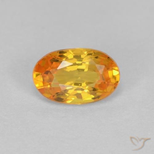 0.61ct 天然 ゴールド サファイア, 楕円形, VVS