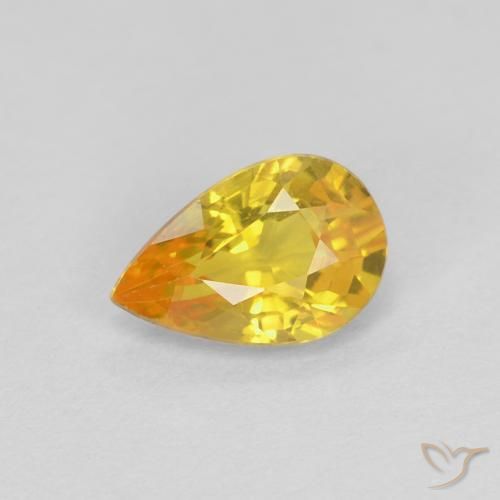 0.52ct 天然 ゴールド サファイア, 洋梨の形, VVS