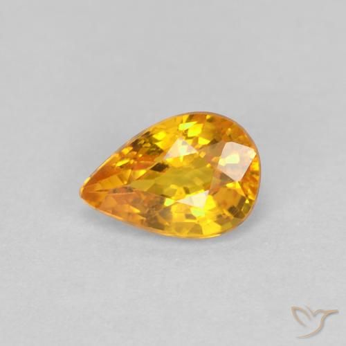 0.55ct 天然 アプリコットオレンジ サファイア, 洋梨の形, VVS