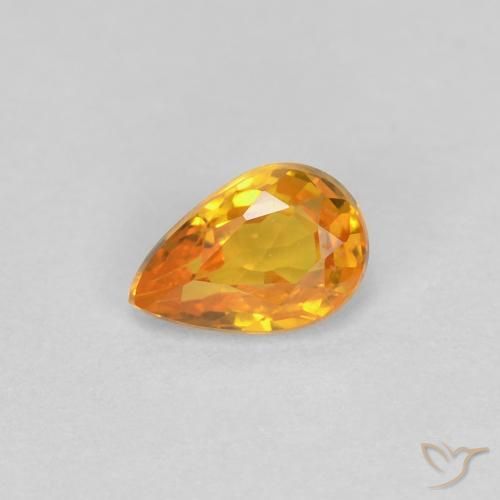 0.46ct 天然 ミディアムオレンジ サファイア, 洋梨の形, VVS