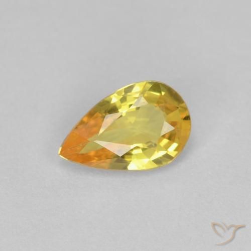 0.49ct 天然 ハニーイエロー サファイア, 洋梨の形, VVS