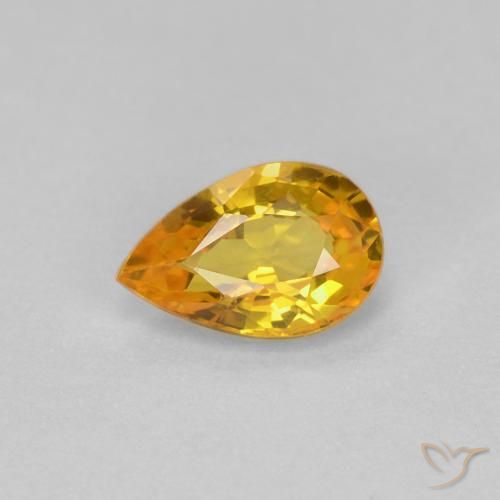 0.57ct 天然 ゴールド サファイア, 洋梨の形, VVS
