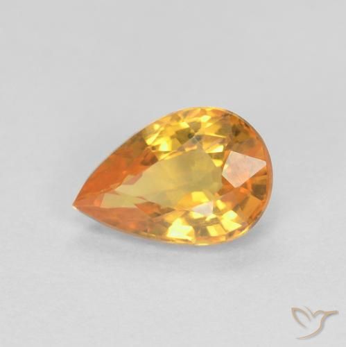 0.57ct 天然 オレンジゴールド サファイア, 洋梨の形, VVS