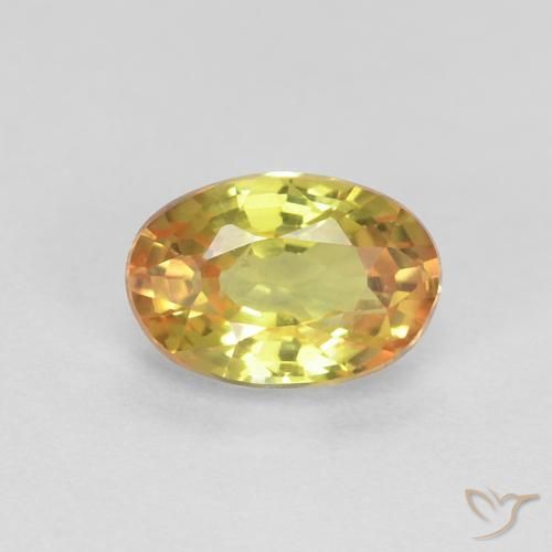 0.66ct 天然 ゴールデンオレンジ サファイア, 楕円形, VVS-VS