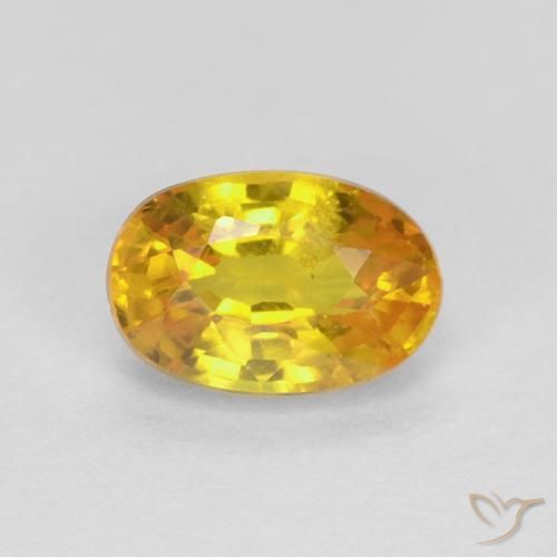 0.75ct 天然 ゴールドオレンジ サファイア, 楕円形, VS