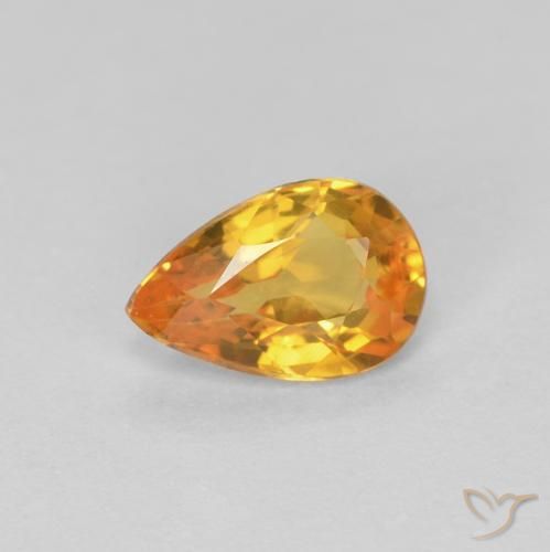 0.49ct 天然 ミディアムオレンジ サファイア, 洋梨の形, VVS