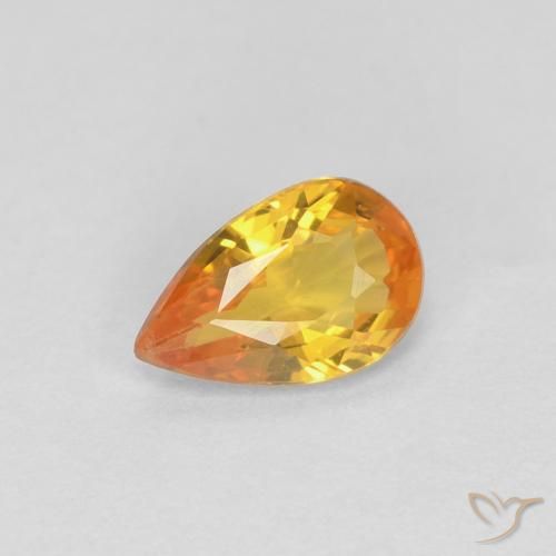 0.42ct 天然 アプリコットオレンジ サファイア, 洋梨の形, VVS