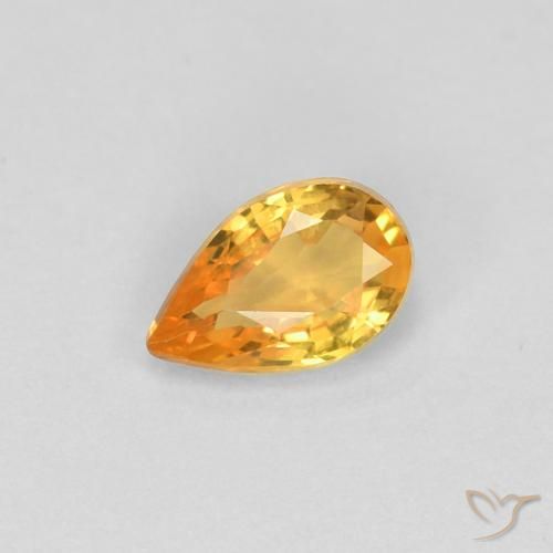 0.44ct 天然 ミディアムオレンジ サファイア, 洋梨の形, VVS
