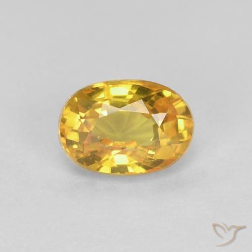 0.71ct 天然 ゴールド サファイア, 楕円形, VVS
