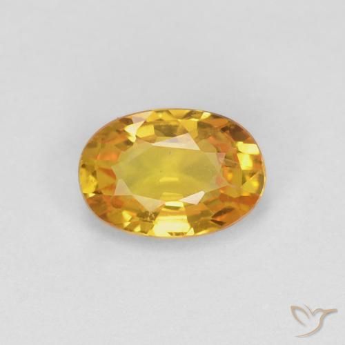 0.60ct 天然 ゴールド サファイア, 楕円形, VVS