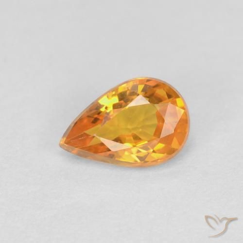0.51ct 天然 アプリコットオレンジ サファイア, 洋梨の形, VVS