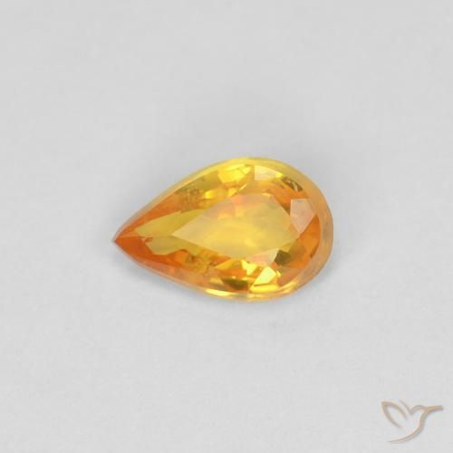 0.40ct 天然 ミディアムオレンジ サファイア, 洋梨の形, VVS-VS