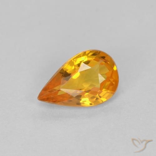 0.52ct 天然 アプリコットオレンジ サファイア, 洋梨の形, VVS