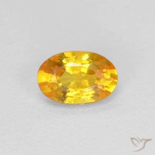 0.59ct 天然 ゴールド サファイア, 楕円形, VVS