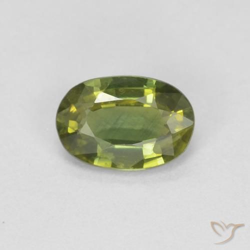 0.66ct 天然 ミディアムグリーン サファイア, 楕円形, VS
