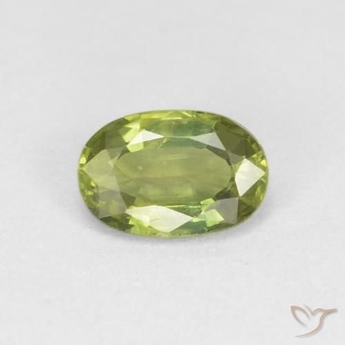 0.57ct 天然 オリーブグリーン サファイア, 楕円形, VS