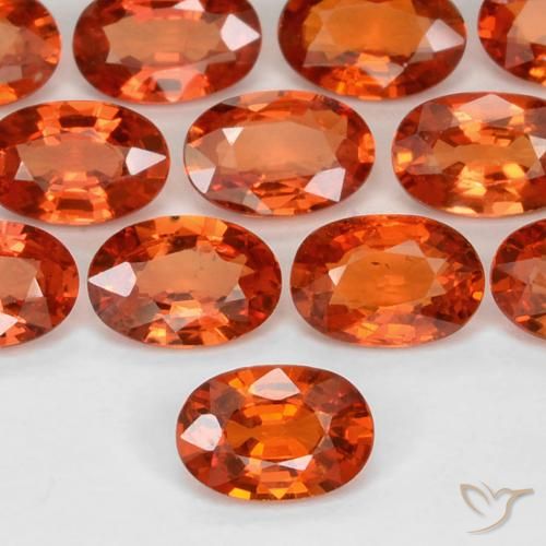 0.52ct 天然 ミディアムオレンジ サファイア, 楕円形, VS