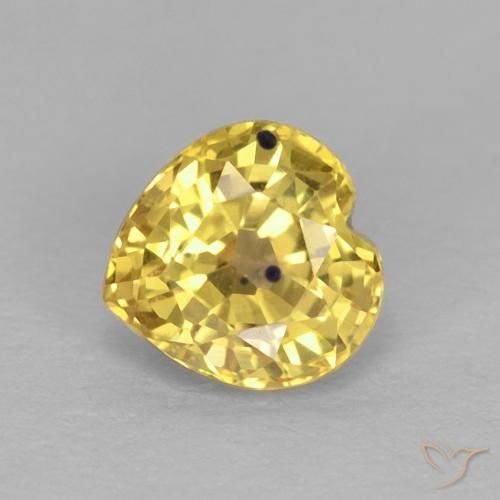 0.59ct 天然 ライトイエロー サファイア, 心臓, VS