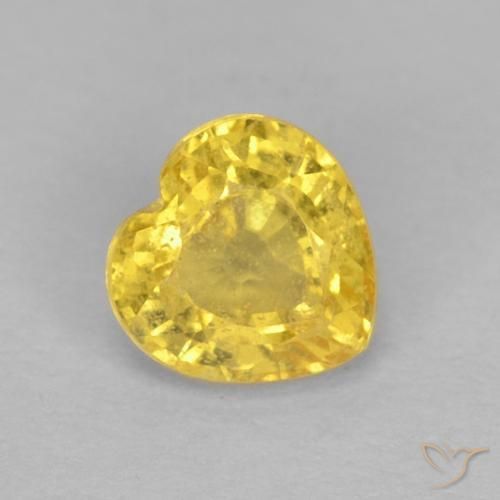 0.56ct 天然 バンブルビーイエロー サファイア, 心臓, VS