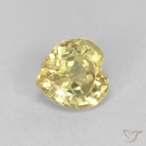 0.52ct 天然 ウォームイエロー サファイア, 心臓, VVS
