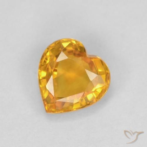 0.48ct 天然 オレンジゴールド サファイア, 心臓, VVS-VS