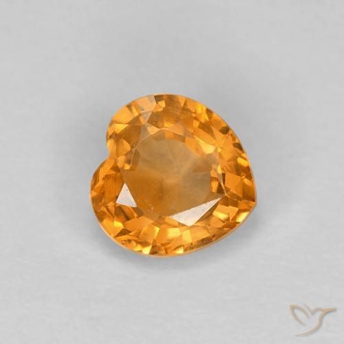 0.49ct 天然 濃いオレンジゴールド サファイア, 心臓, VVS