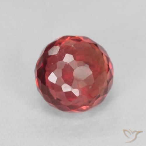 0.39カラットの天然Intense Reddish Pinkサファイア、ラウンド、VVS-VS