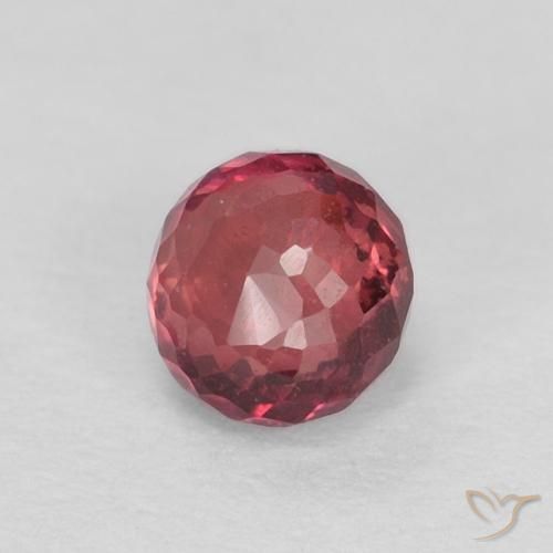 0.41カラットの天然Medium Dark-Redサファイア、ラウンド、VVS