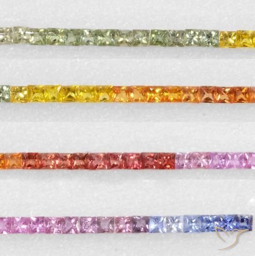 8.29 ct ルース プリンセス カット サファイア、2.7 x 2.7 mm タンザニア産, Photo A