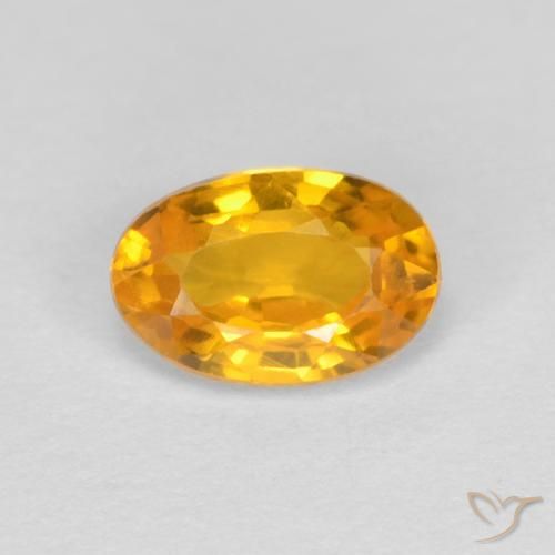 0.60ct 天然 ミディアムオレンジ サファイア, 楕円形, VVS