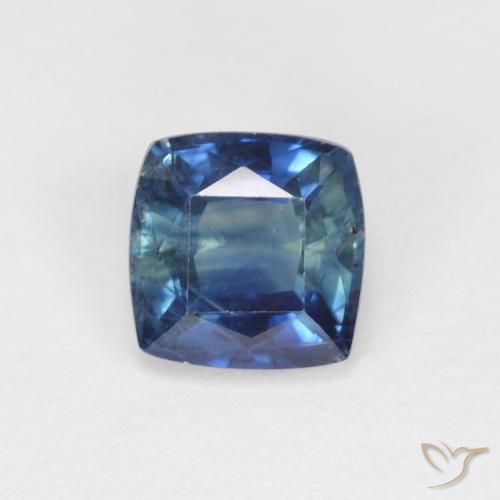 0.97ct 天然 ティール サファイア, クッション, VS-SI