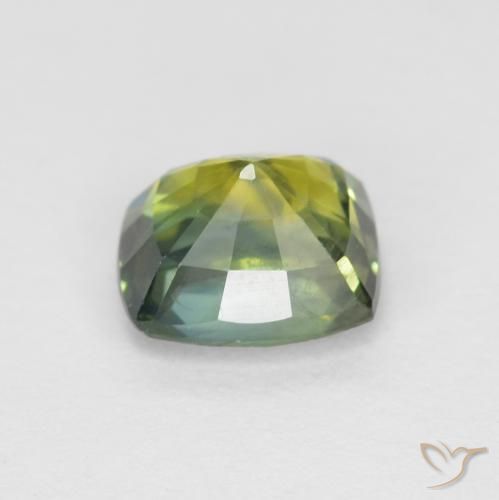0.98カラットの天然Medium Light Greenサファイア、クッション、VVS-VS