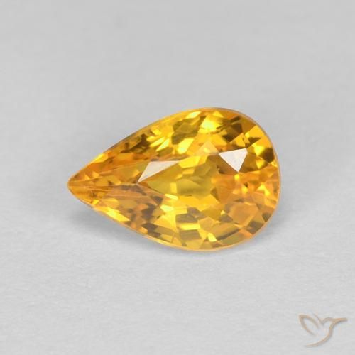 0.56ct 天然 ダークゴールデン サファイア, 洋梨の形, VVS