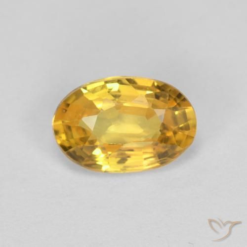 0.59ct 天然 ゴールド サファイア, 楕円形, VVS