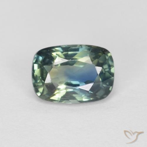 0.89 ct ルース マルチカラー サファイア、マダガスカル産 6.4 x 4.5 mm クッションカット, Photo A