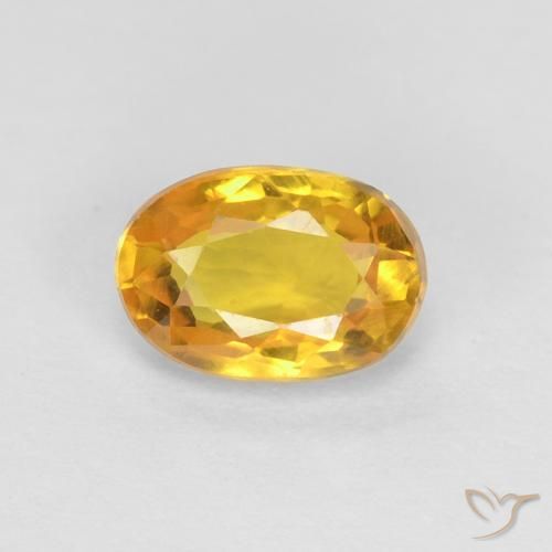 0.60ct 天然 ゴールド サファイア, 楕円形, VVS
