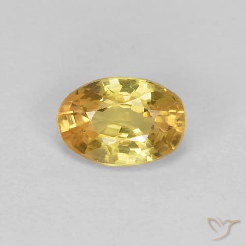 0.65ct 天然 トスカーナイエロー サファイア, 楕円形, VVS-VS
