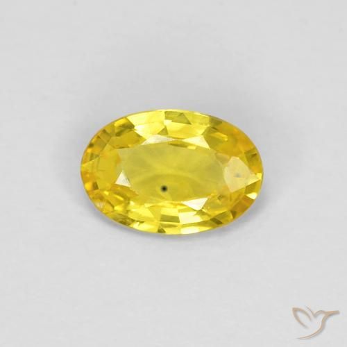0.43ct 天然 黄色がかったゴールド サファイア, 楕円形, VVS-VS