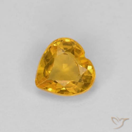 0.48ct 天然 濃いオレンジゴールド サファイア, 心臓, VS