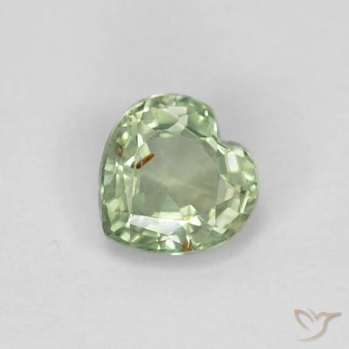 0.48ct 天然 ライトグリーン サファイア, 心臓, VS