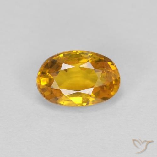 0.71ct 天然 ダークゴールデン サファイア, 楕円形, VVS