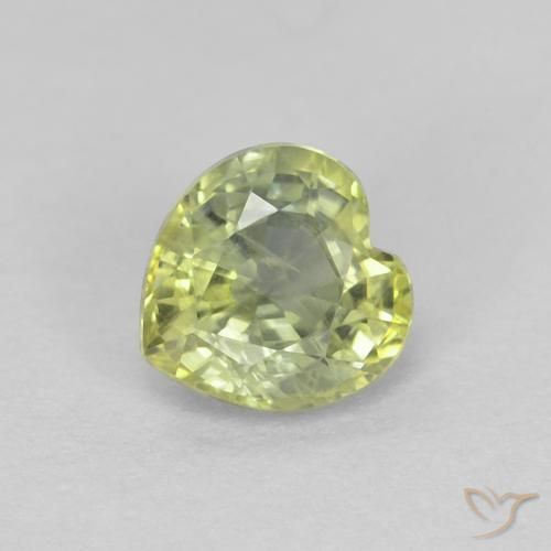 0.48ct 天然 オリーブグリーン サファイア, 心臓, VS