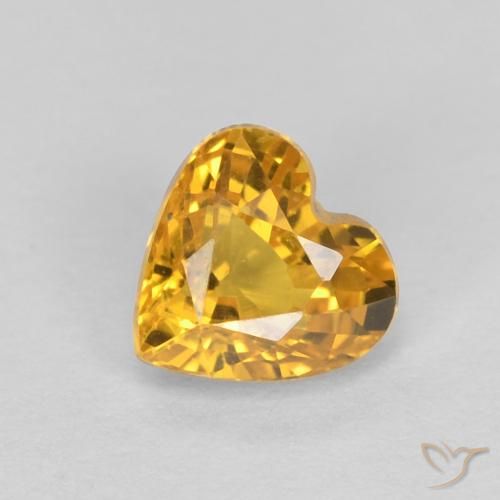 0.56ct 天然 ゴールドオレンジ サファイア, 心臓, VVS